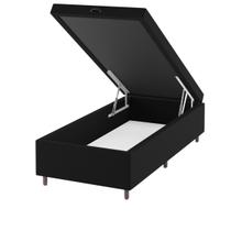 Base Box Bau Solteiro Cairo (43x88x188cm) Preto - Casa Giulia Base Box Bau Solteiro Cairo (43x88x188cm) Preto - Casa Giulia