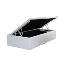 Base Box Baú Solteiro Santo Box Sintético Branco 47x88x188 Base Box Baú Solteiro Santo Box Sintético Branco 47x88x188