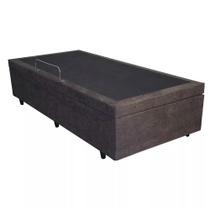 Base Box Baú Solteiro Santo Box Suede Marrom 47x78x188