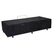 Base Box Baú Solteiro Santo Box Suede Preto 47x78x188