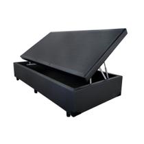 Base Box Baú Solteiro Sintético Preto - 45x78x188 Cor:Preto Base Box Baú Solteiro Sintético Preto - 45x78x188 Cor:Preto