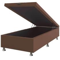 Base Box Baú Solteiro Suede 36x88x188 Cor Marrom