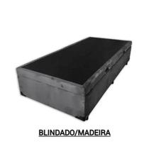 Base Box Baú Solteiro Suede Cinza Premium - 88x188x35 - DMA