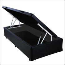 Base Box Baú Solteiro Suede Preta - 39x78x188