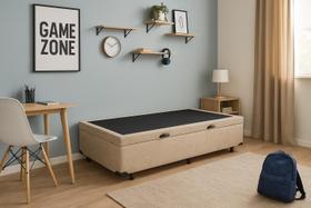 Base Box Baú Solteiro Suede Base Box Baú Solteiro Suede