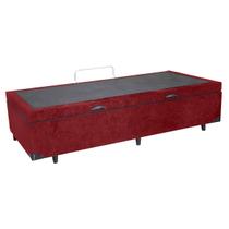 Base Box Baú Solteiro Suede Vinho - 45x78x188:Vinho