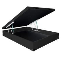 Base Box Baú Universal material sintético Casal 36x138x188 Cor Preto