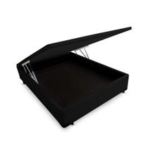 Base Box Baú Viúva Khouse Suede Preto 40x128x188