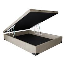 Base Box Baú Viúva SP Móveis Suede Bege - 39x128x188