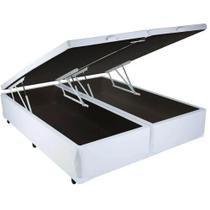Base Box Bipartida Baú King em material sintético Universal 41x203x193 Cor Branco