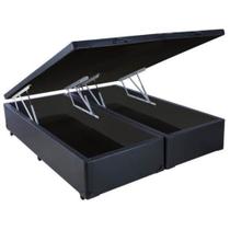 Base Box Bipartida Baú Universal Casal 43x188x138 Cor Preto Base Box Bipartida Baú Universal Casal 43x188x138 Cor Preto