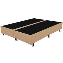 Base Box Bipartida Casal Universal em material sintético 37x188x138 Cor Bege