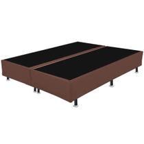 Base Box Bipartida Casal Universal em Suede 37x188x138 Cor Marrom