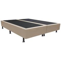 Base Box Bipartida Universal Queen em Suede 37x198x158 Cor Bege