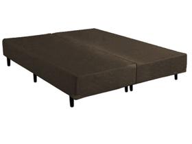 Base Box Bipartido Casal Suede Marrom 37X138X188 AN