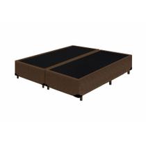 Base Box Bipartido Casal Suede Marrom 38x138x188 Serra Negra