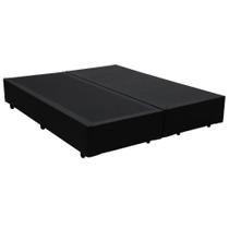 Base Box Bipartido Queen Sintético Preto 40x158x198 Ducci