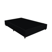 Base Box Blindado Casal AColchoes Suede Preto 40x138x188