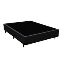 Base Box Blindado Casal HomeQueen Sintético Preto 40x138x188