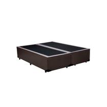 Base Box Blindado King Bipartido AColchoes Sintético Marrom 40x193x203 Base Box Blindado King Bipartido AColchoes Sintético Marrom 40x193x203