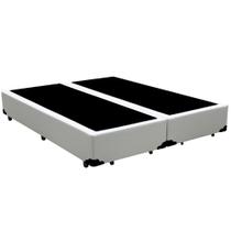 Base Box Blindado King Bipartido HomeQueen Sintético Branco 40x193x203