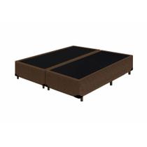 Base Box Blindado Queen Bipartido AColchoes Suede Marrom 40x158x198