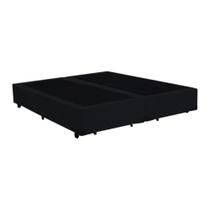 Base Box Blindado Queen Bipartido AColchoes Suede Preto 40x158x198