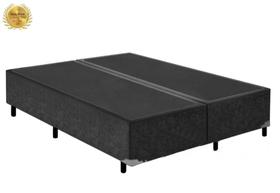 Base Box Blindado Queen Bipartido AColchoes Suede Preto 40x158x198