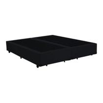 Base Box Blindado Queen Bipartido AColchoes Suede Preto 40x158x198 Base Box Blindado Queen Bipartido AColchoes Suede Preto 40x158x198