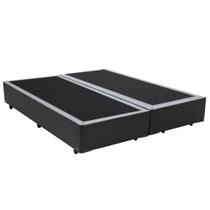 Base Box Blindado Queen Bipartido Homequeen Sintético Cinza 40x158x198 Base Box Blindado Queen Bipartido Homequeen Sintético Cinza 40x158x198