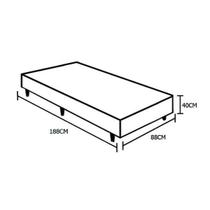 Base Box Blindado Solteiro AColchoes Sintético Cinza 40x88x188