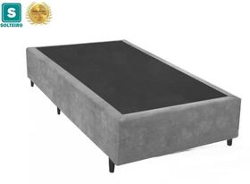 Base Box Blindado Solteiro AColchoes Suede Cinza 40x88x188