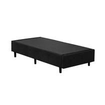 Base Box Blindado Solteiro Homequeen Suede Preto 40x88x188