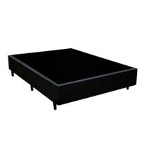 Base Box Blindado Viúva Homequeen material sintético Preto 40x128x188