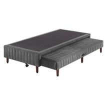 Base Box+Cama Auxiliar 88x188x37cm Sommier Cinza Base Box+Cama Auxiliar 88x188x37cm Sommier Cinza