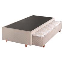 Base Box+Cama Auxiliar com Colchão de Espuma Solteiro 88x188x24cm BEGE Cristalflex