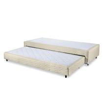 Base Box Cama Auxiliar Molas Ensacadas Bibox Orthocrin Bege Solteiro Plus Viúva 110x200x32