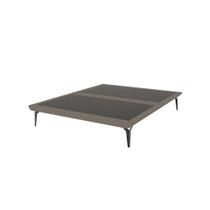 Base Box Cama Japonesa Toquio King Linho Marrom - Luxo Estofados