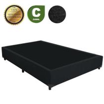 Base box casal 1,38 x 1,88 sued preto