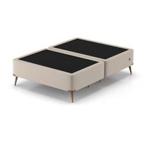 Base Box Casal 138x188x45cm com Porta USB Dupla Bege Montreal Base Box Casal 138x188x45cm com Porta USB Dupla Bege Montreal