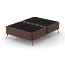 Base Box Casal 138x188x45cm com Porta USB Dupla Marrom Montreal Base Box Casal 138x188x45cm com Porta USB Dupla Marrom Montreal