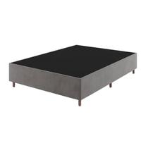 Base Box Casal 37cm x 188cm x 138cm Treviso Liso Cinza/Grafite