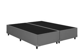 Base Box Casal Bipartida material sintético Cinza 138x188 Base Box Casal Bipartida material sintético Cinza 138x188
