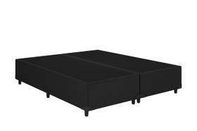 Base Box Casal Bipartida material sintético Preto 138x188
