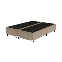Base Box Casal Bipartido 138x188 Suede Bege Base Box Casal Bipartido 138x188 Suede Bege