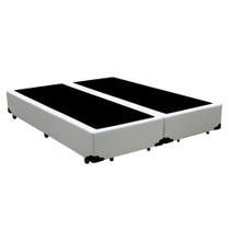 Base Box Casal Bipartido A colchões Sintético Branco 40x138x188