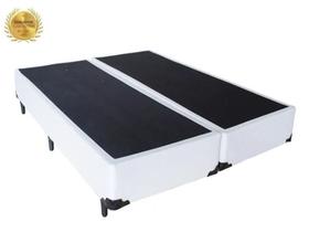 Base Box Casal Bipartido A colchões Sintético Branco 40x138x188