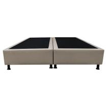 Base Box Casal Bipartido Bege Sintético 138x188 Base Box Casal Bipartido Bege Sintético 138x188