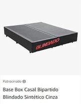 Base Box Casal Bipartido Blindado Cinético Cinza