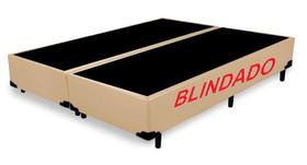 Base Box Casal Bipartido Blindado Sintético Bege - Imperium do Sono